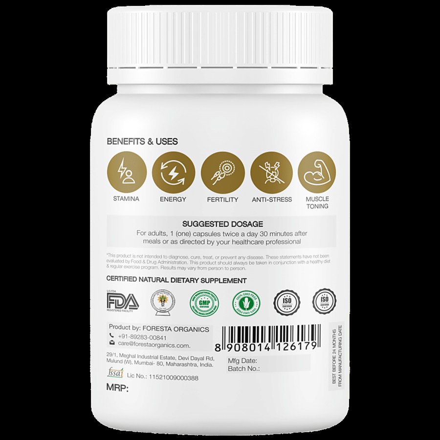 Foresta Organics Menz-X Health Capsules - Shilajit