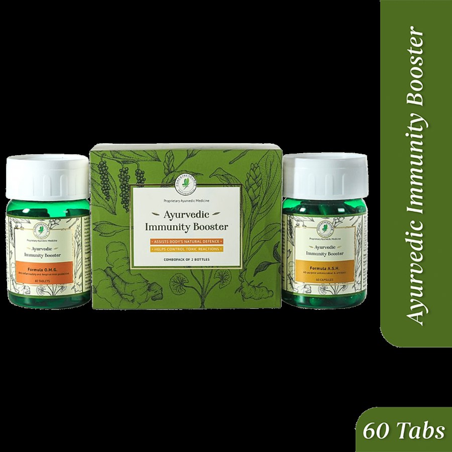 Forestreasures Ayurvedic Immunity Booster Combo Pack - Formula A.S.H Capsules + Formula O.M.G Tablets