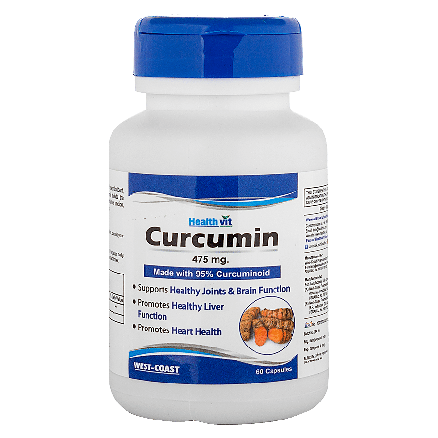 Healthvit Curcumin  475mg Capsules - Healthy Joints & Brain Function