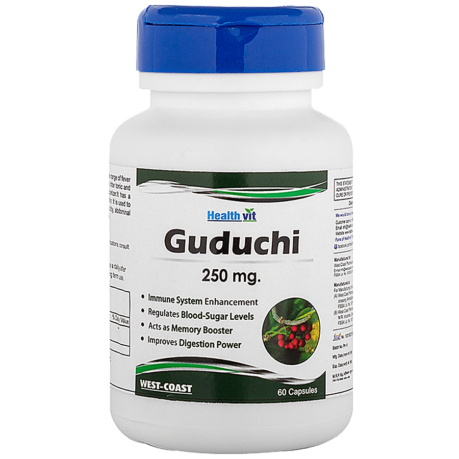 Healthvit Guduchi 250 mg Capsules - Immune System Enhancement