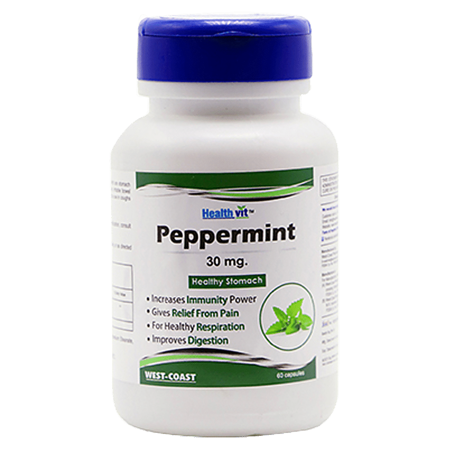 Healthvit Peppermint 30 mg Capsules - Healthy Stomach