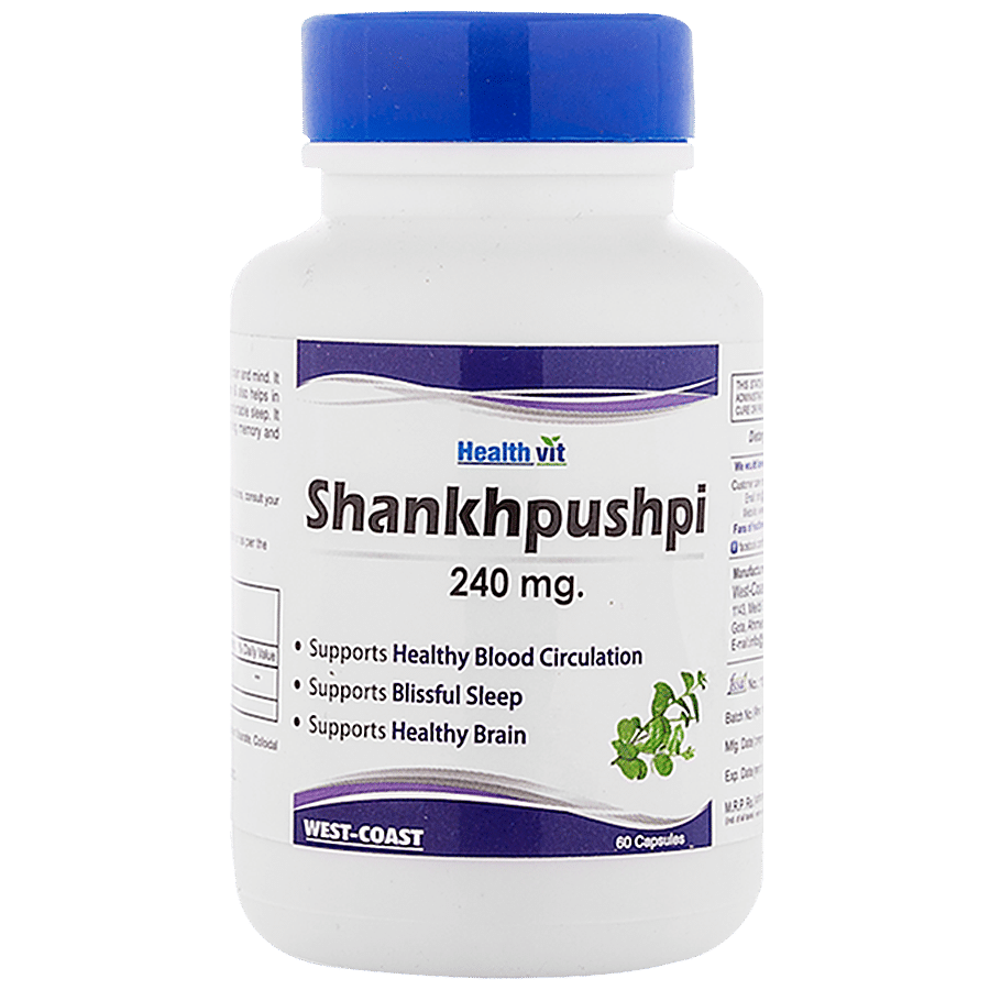 Healthvit Shankhpushpi Pure Extract 240 mg Capsules - Healthy Blood Circulation