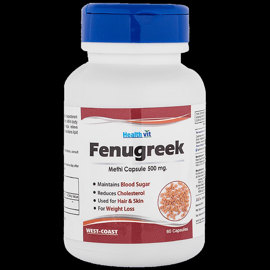 Healthvit Fenugreek Methi Capsule - For Blood Sugar