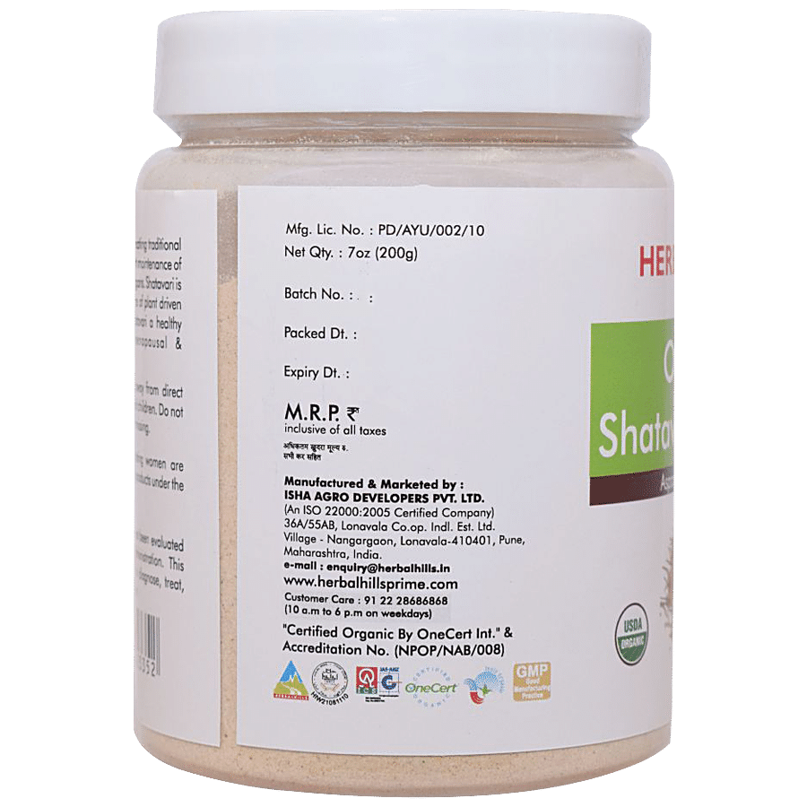 Herbal Hills Organic Shatavari Powder