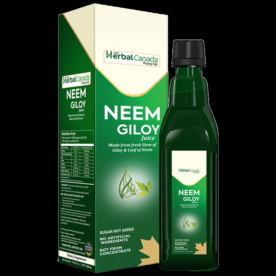 Herbal Canada Neem Giloy Juice - Rich In Vitamin C