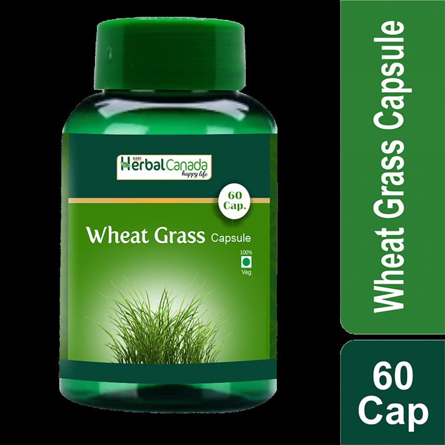 Herbal Canada Wheat Grass Capsule - Improves Platelet Count & Good For Liver