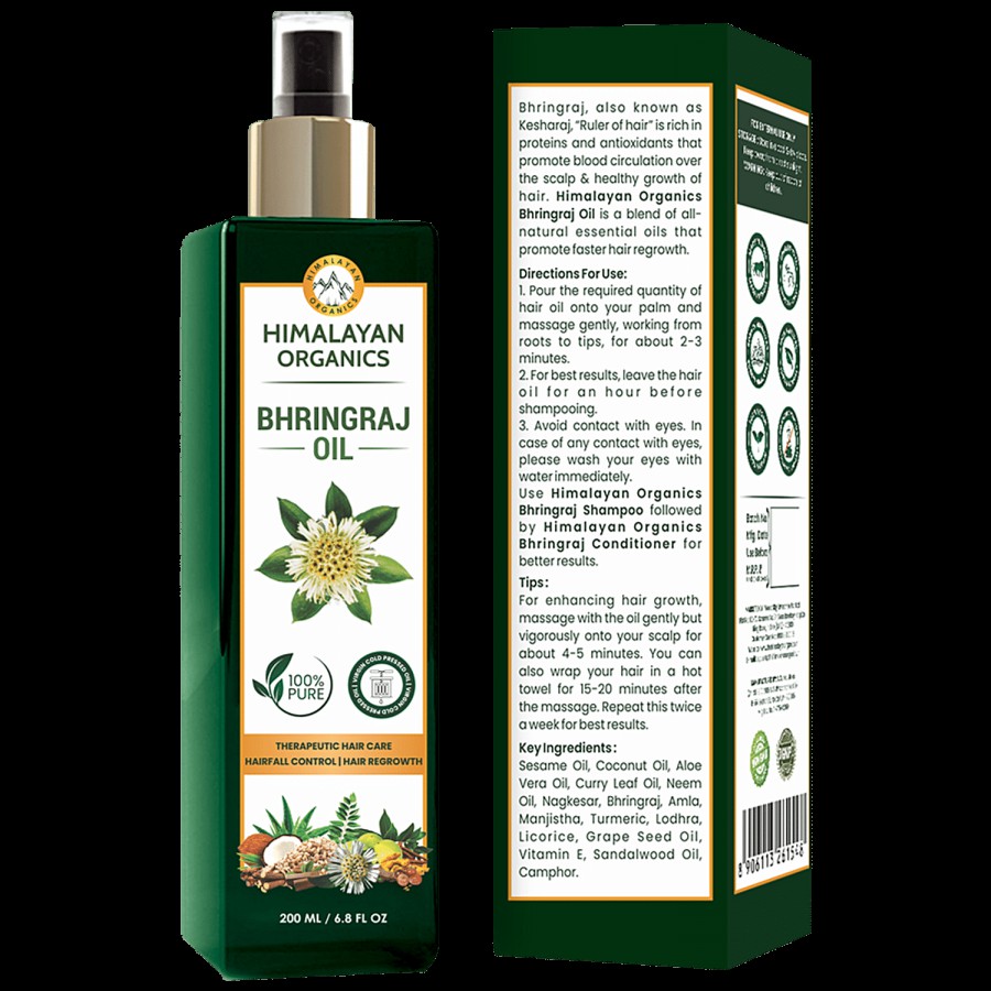 Himalayan Organics Bhringraj Hair Oil - Promotes Growth