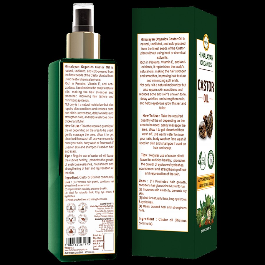 Himalayan Organics Castor Oil - Provides Hydration