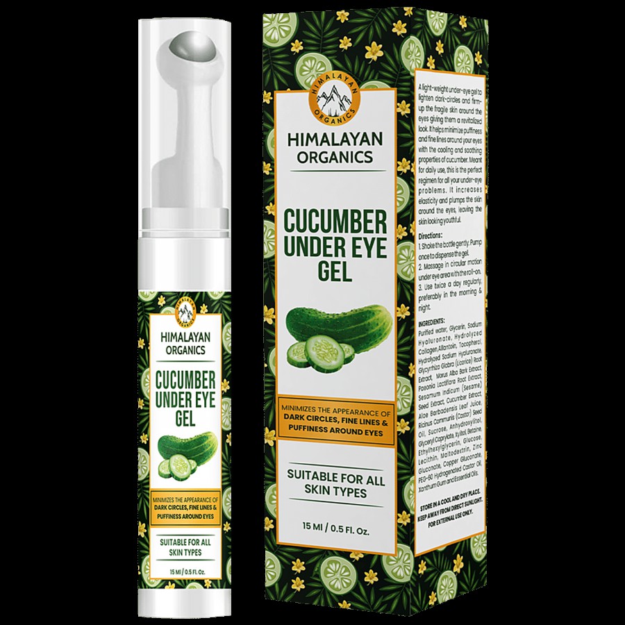 Himalayan Organics Cucumber Under Eye Gel - With Massage Roller