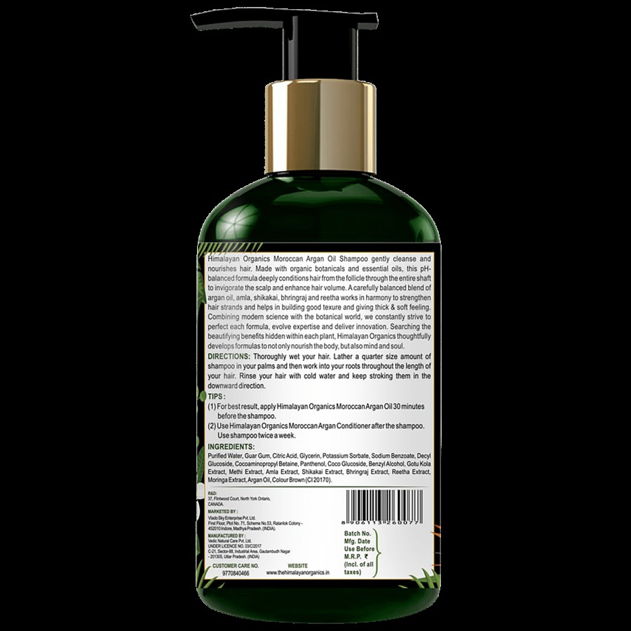 Himalayan Organics Moroccan Argan Shampoo - For Hair Growth