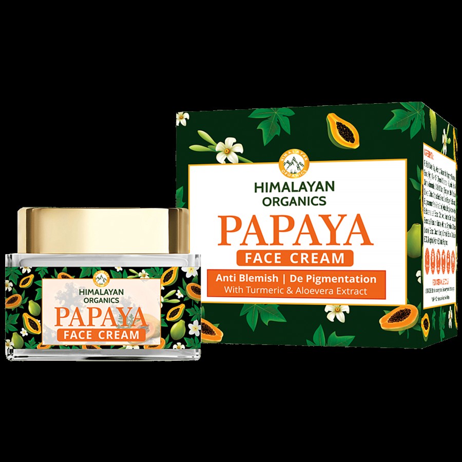 Himalayan Organics Papaya Face Cream - With Turmeric & Aloevera Extract