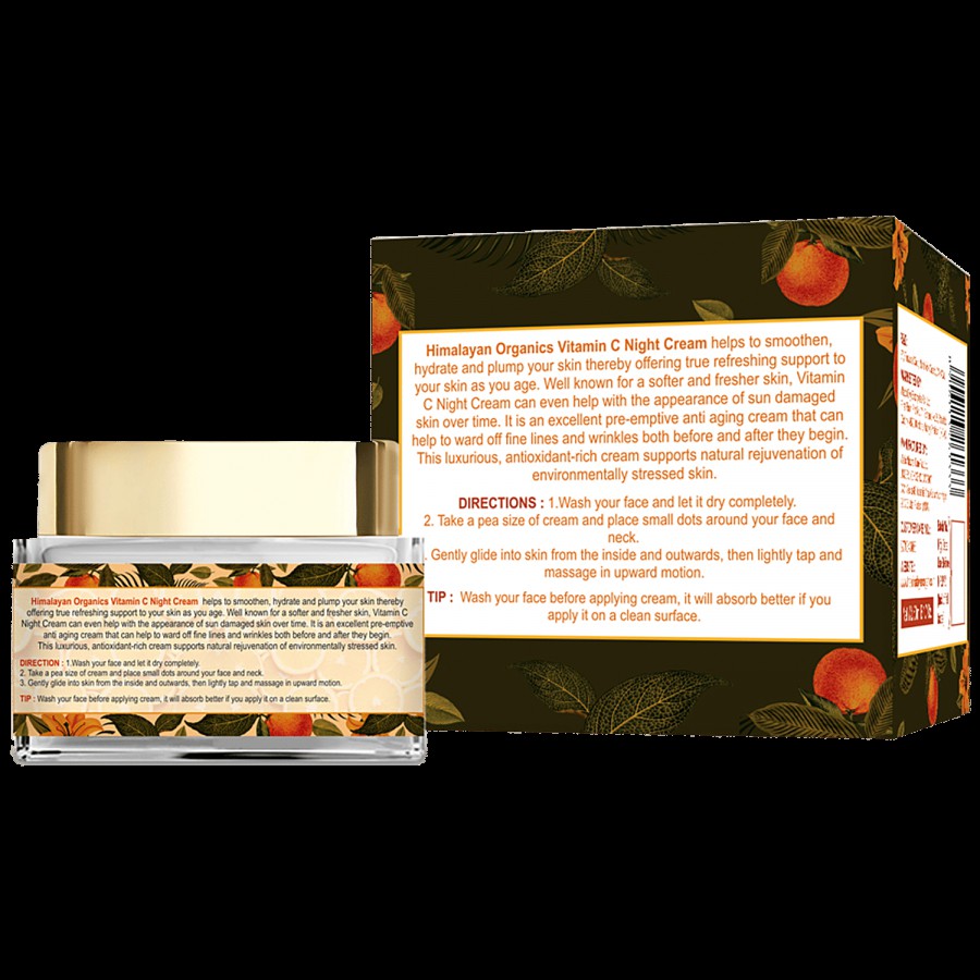 Himalayan Organics Vitamin C Night Cream - With Hyaluronic Acid