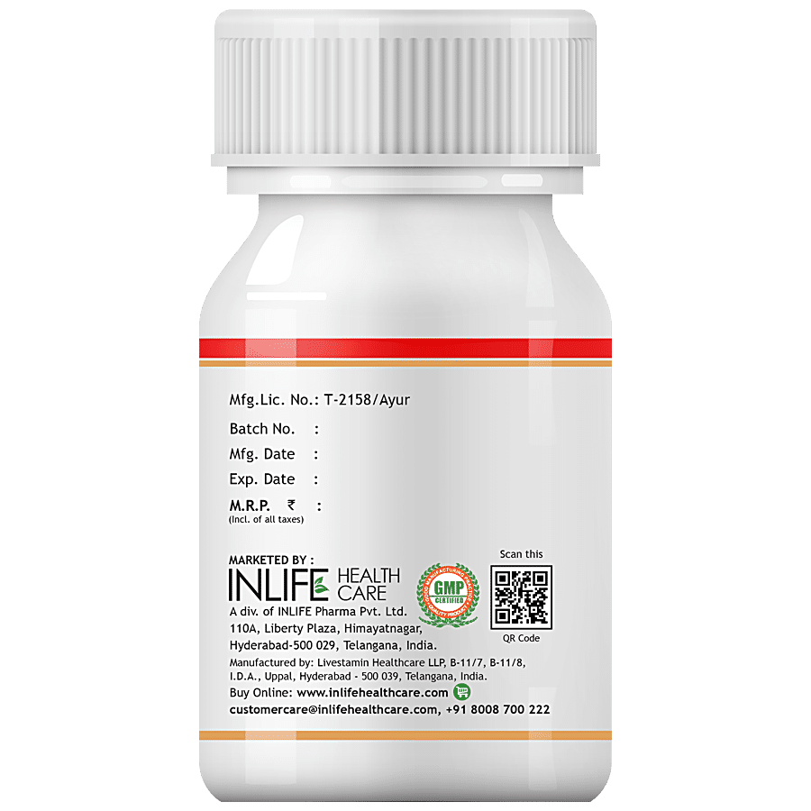 INLIFE Guggul Extract 400 Mg Capsules - With 2.5% Guggul Sterones