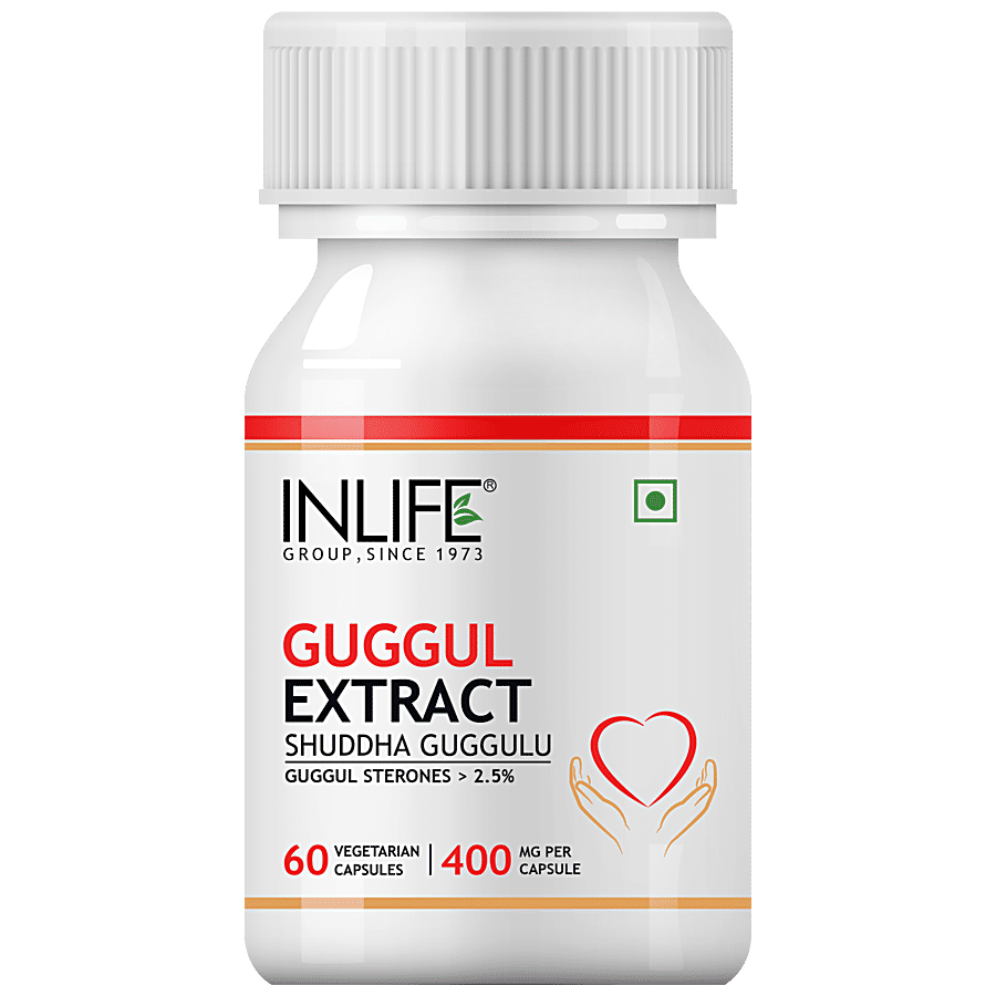 INLIFE Guggul Extract 400 Mg Capsules - With 2.5% Guggul Sterones