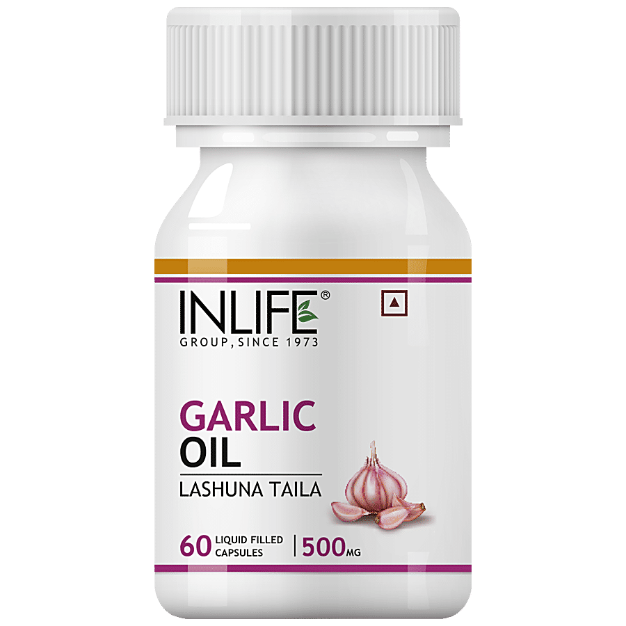 INLIFE Natural Garlic Oil 500 mg Capsules - For Heart