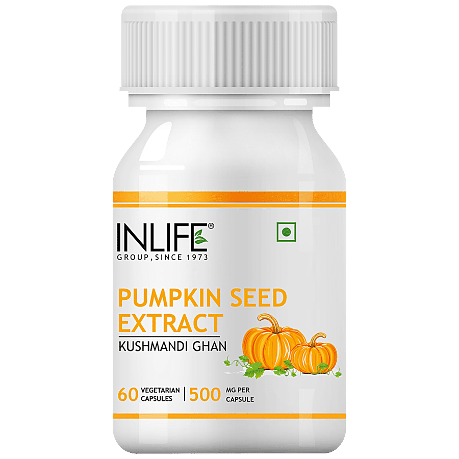 INLIFE Pumpkin Seed Extract 500 Mg Capsules - Maintain Healthy Heart & Liver