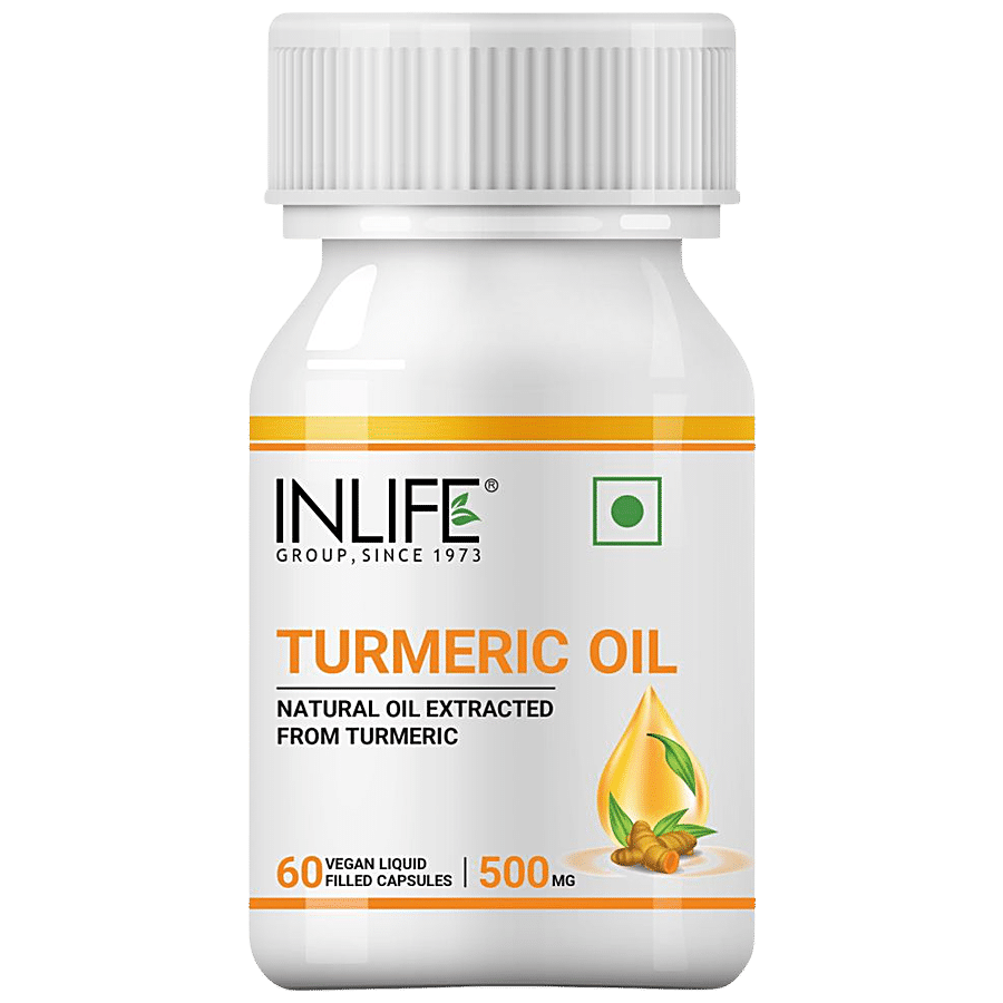 INLIFE Turmeric Oil 500mg Capsules - Antioxidant & Natural Detoxifier