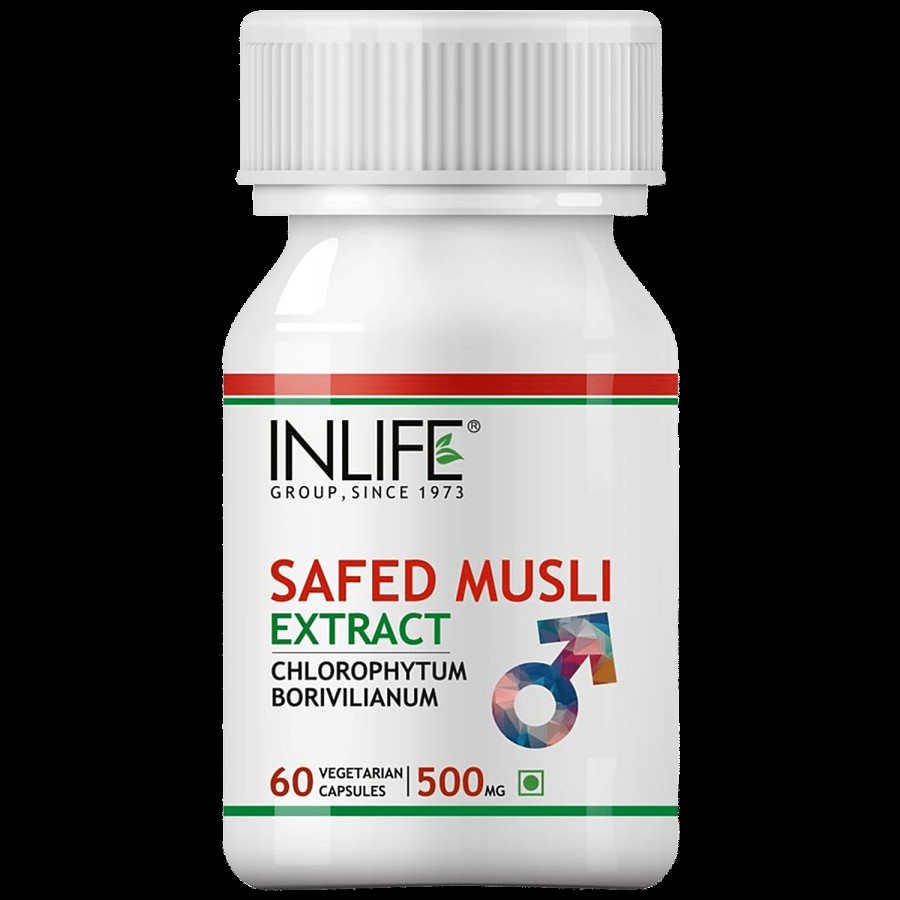 INLIFE Safed Musli Extract 500 Mg Capsules - For Stamina & Boosts Overall Health