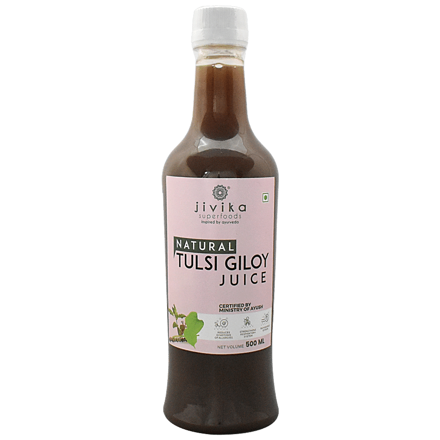 Jivika Naturals Tulsi Giloy Juice - Rich In Iron