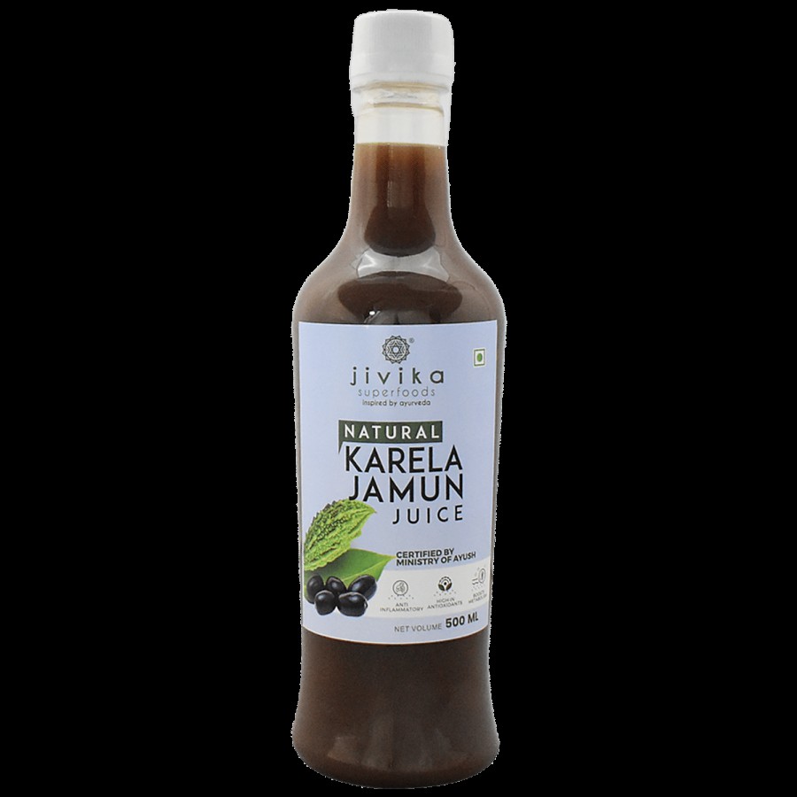 Jivika Naturals Natural Karela Jamun Juice - High In Antioxidants & Anti-inflammatory