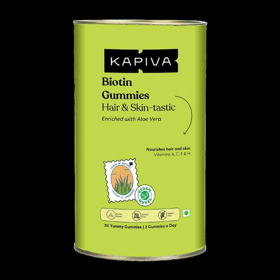 Kapiva Biotin Gummies - Enriched With Aloe Vera