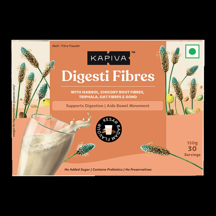 Kapiva Kesar Badam Digesti Fibres - Blend Of 4 Fibre For Easy Digestion & Constipation Relief