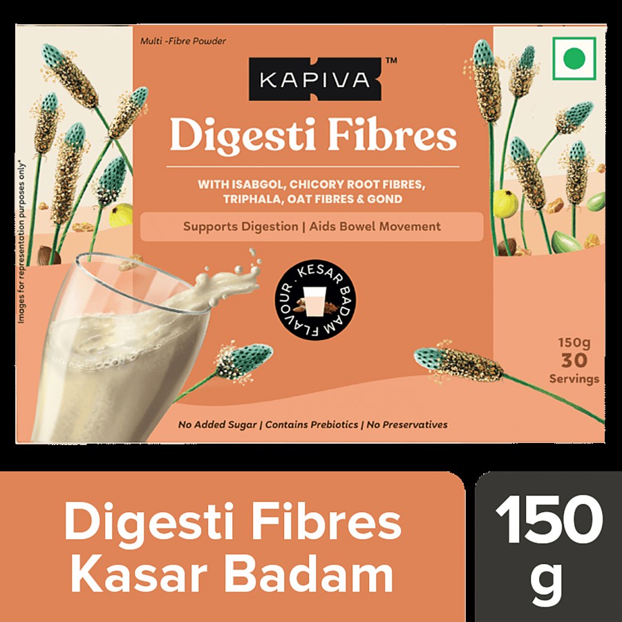 Kapiva Kesar Badam Digesti Fibres - Blend Of 4 Fibre For Easy Digestion & Constipation Relief