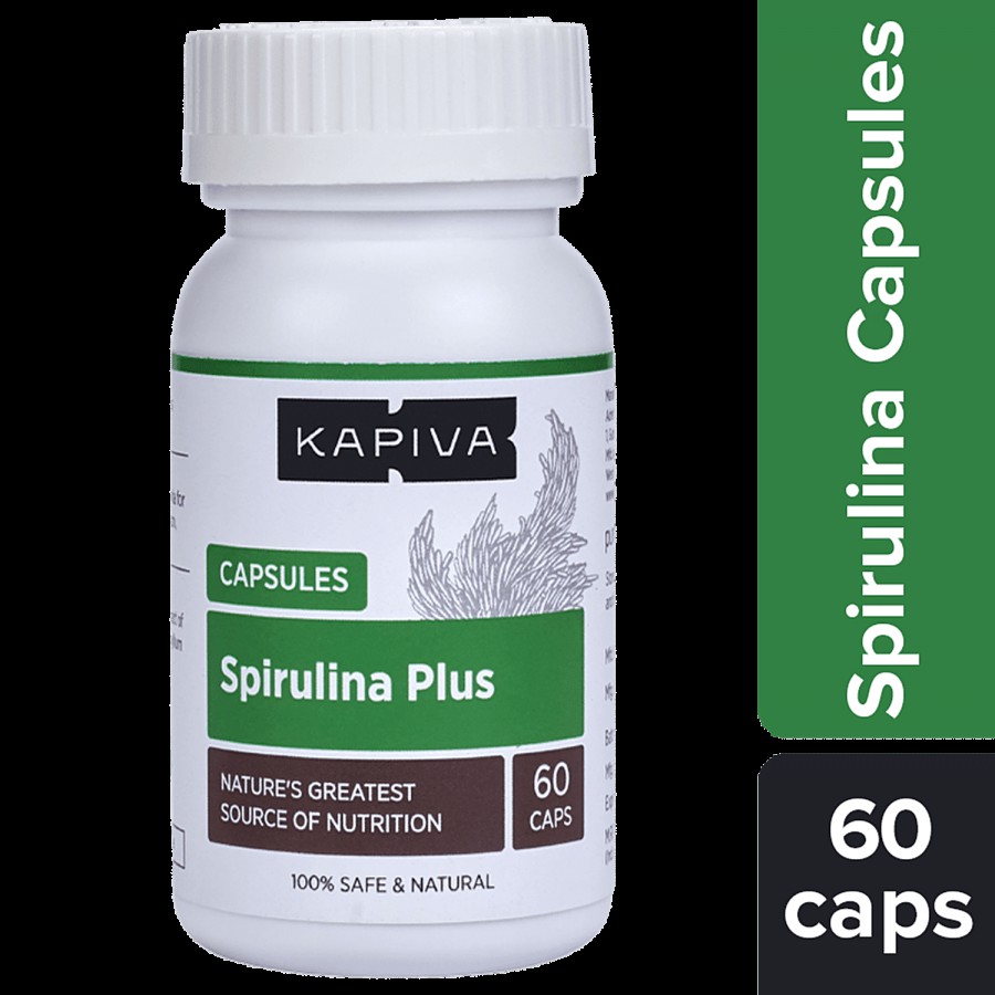 Kapiva Spirulina Plus Capsules  - Used As A Nutrition Supplement