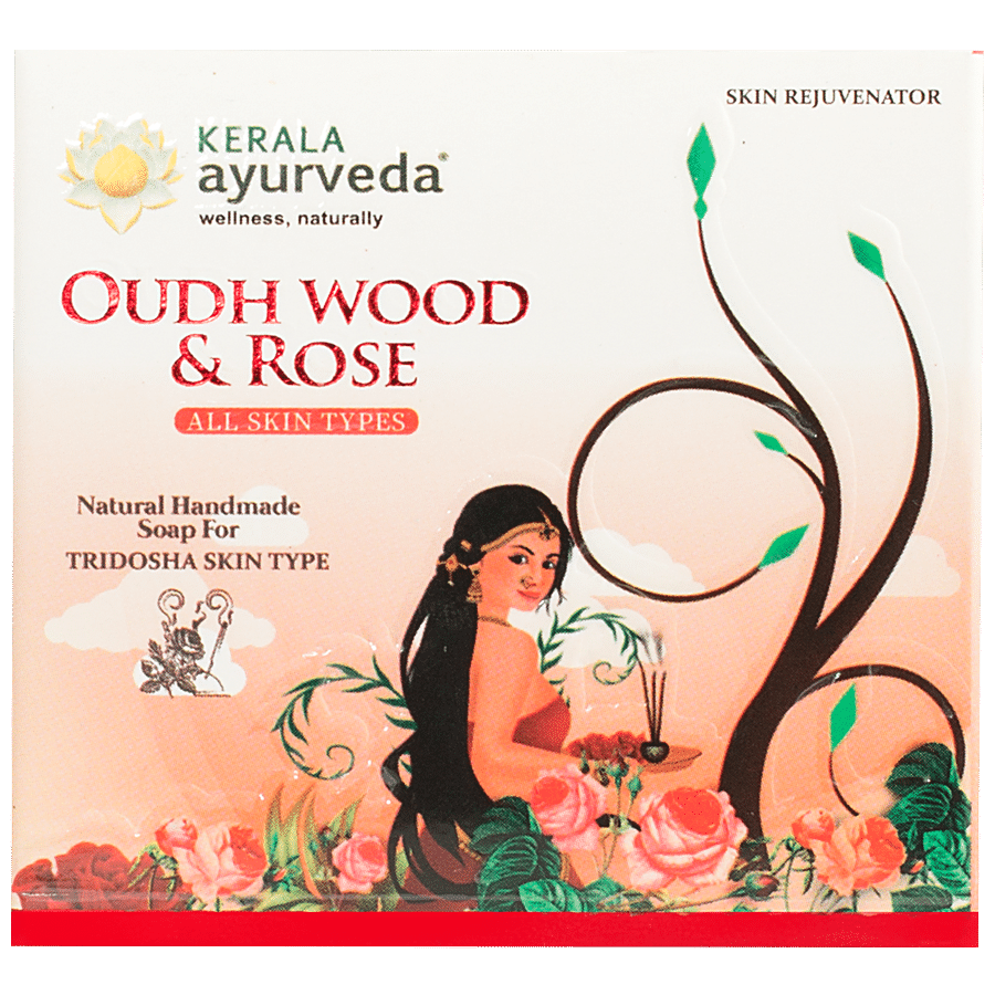 Kerala Ayurveda Natural Handmade Oudh Wood & Rose Soap