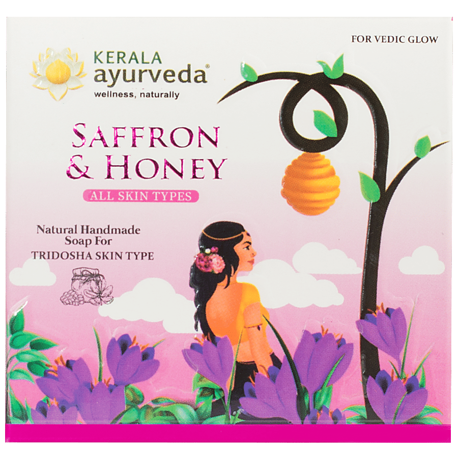 Kerala Ayurveda Natural Handmade Saffron & Honey Soap