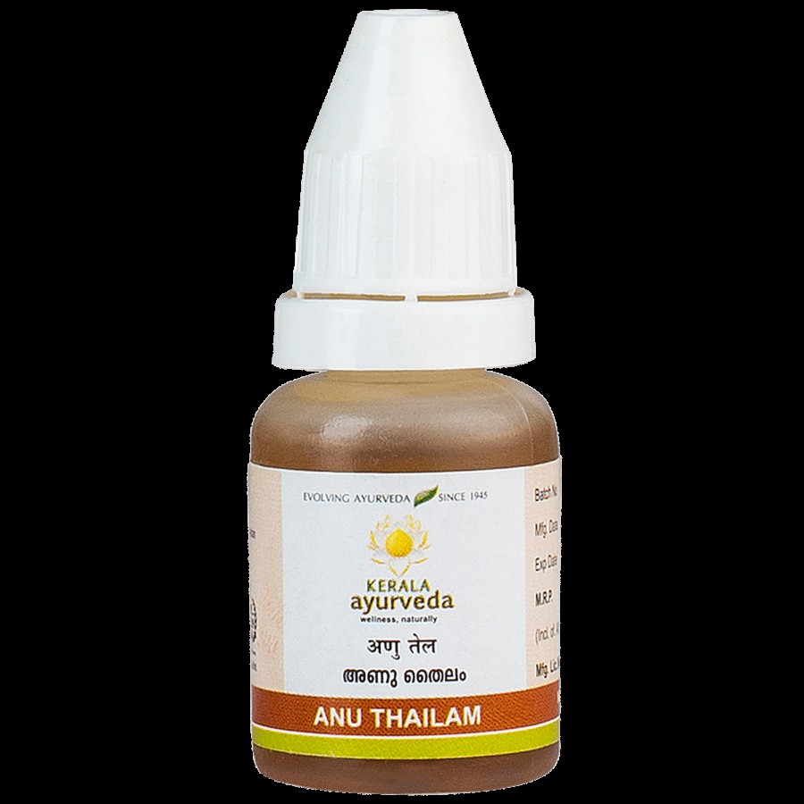 Kerala Ayurveda Anu Thailam 10ml | For Nasya | Nasal Oil for Sinusitis