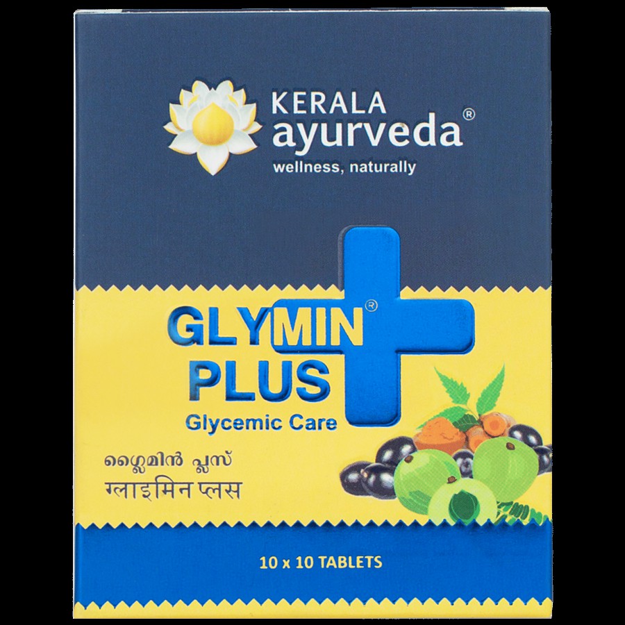 Kerala Ayurveda Glymin Plus 100 Tablets| For Managing Blood Sugar Levels | Healthy Glucose Metabolism | With Nisha