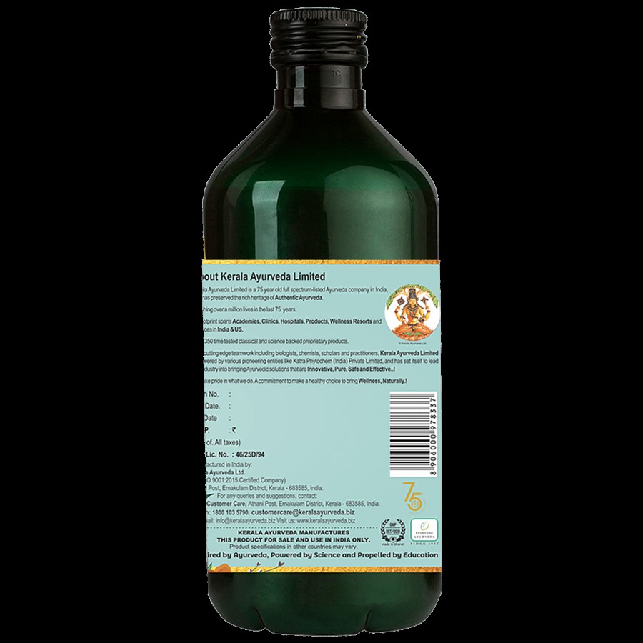 Kerala Ayurveda Khadirarishta Herbal Blood Purifier - Reduces Acne