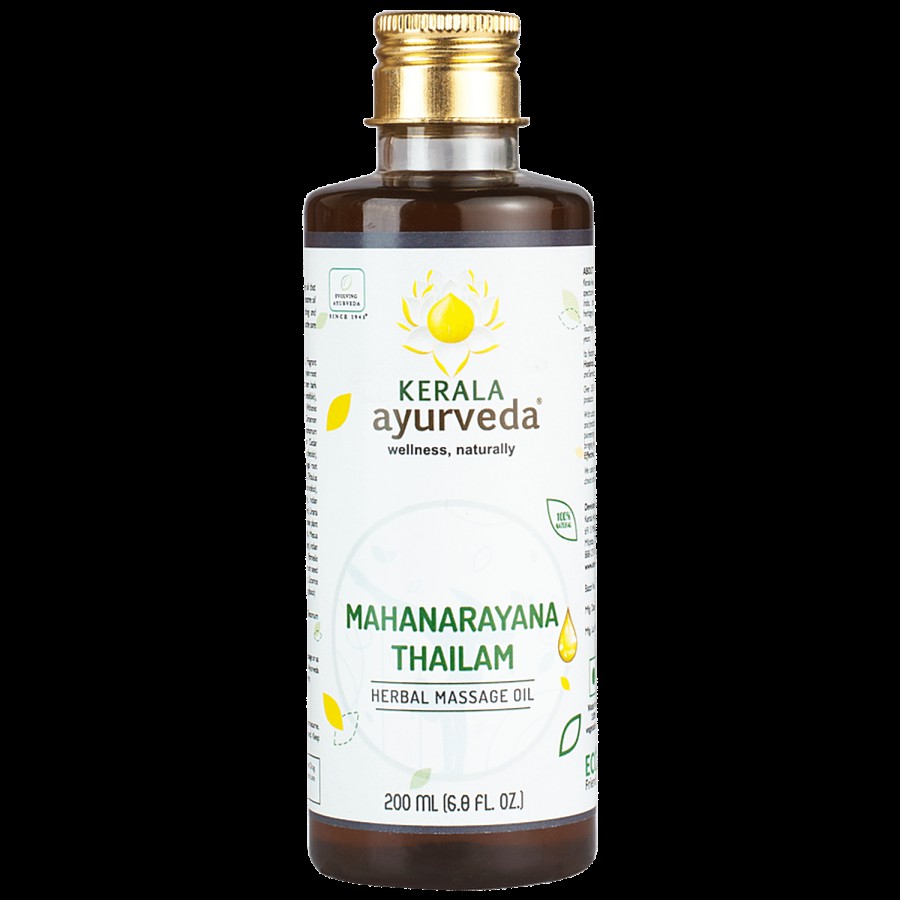 Kerala Ayurveda Mahanarayana Thailam 200ml | Post-workout Abhyanga Oil | Soothes Muscles |  For Healthy Joints | With Bilva