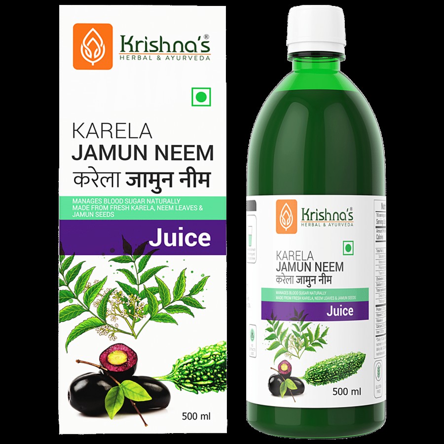 Krishnas Karela Jamun Neem Mix Juice - Strengthens Digestive System