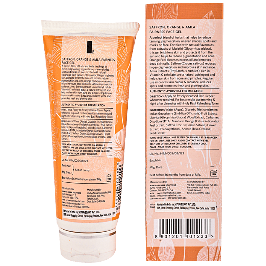 Mantra Herbal Fairness Face Gel - Saffron