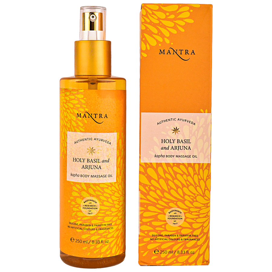 Mantra Herbal Holi Basil & Arjuna Kapha Body Massage Oil - Paraben Free