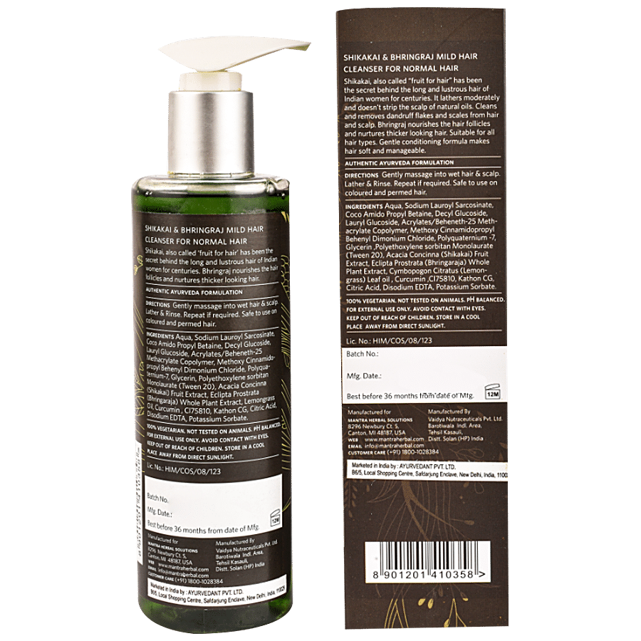 Mantra Herbal Shikakai & Bhringraj Mild Hair Cleanser - For Normal Hair