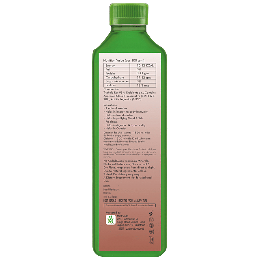 Mintveda Triphala Sugar Free Juice