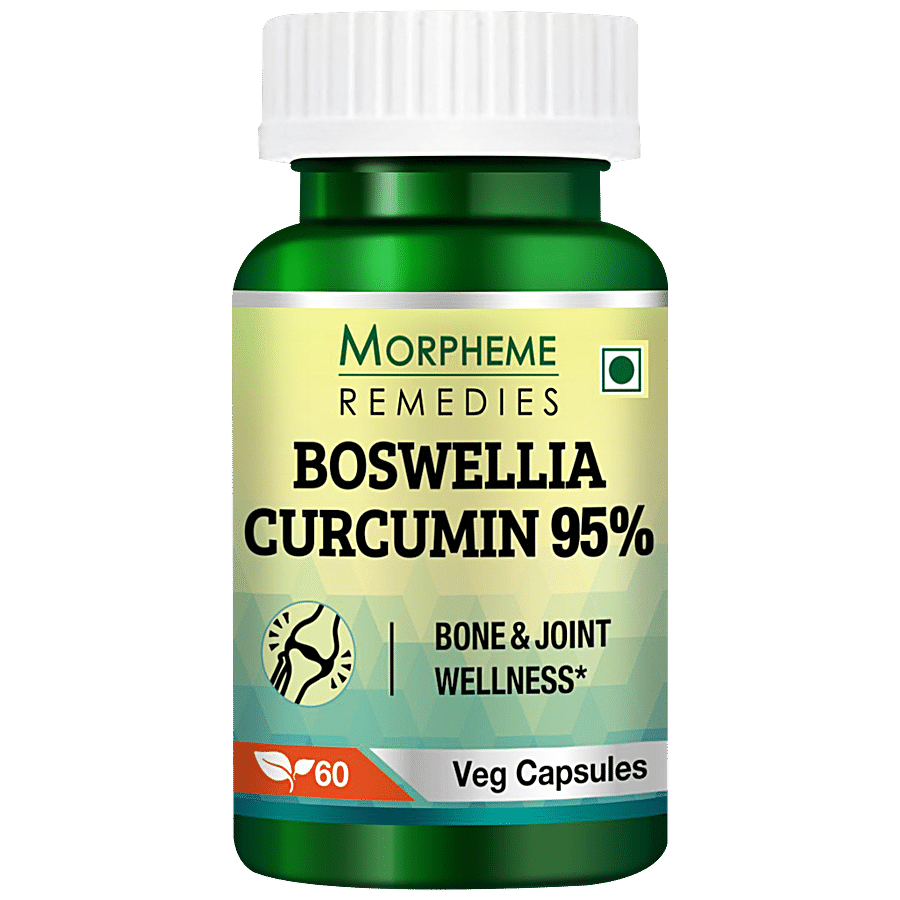 Morpheme Remedies Boswellia Curcumin 95% Veg Capsules - For Bone & Joint Wellness