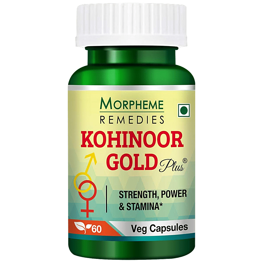 Morpheme Remedies Kohinoor Gold Plus Veg Capsules - For Strength