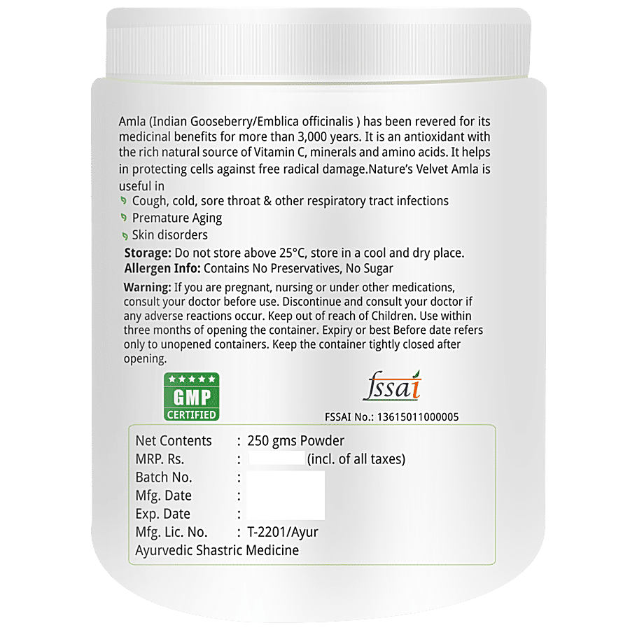 Natures Velvet Amla Powder - Natural Source Of Vitamin C