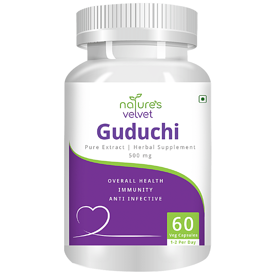 Natures Velvet Guduchi Extract 500 mg Vegetarian Capsules - Overall Health