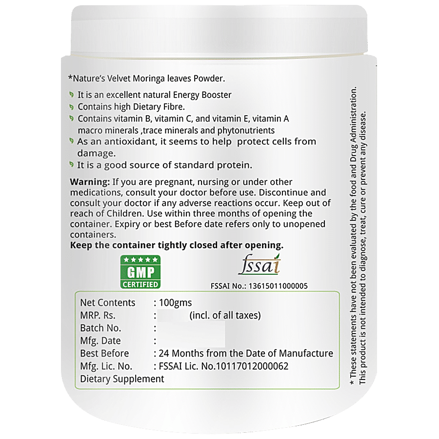 Natures Velvet Moringa Leaf Powder - Multivitamin