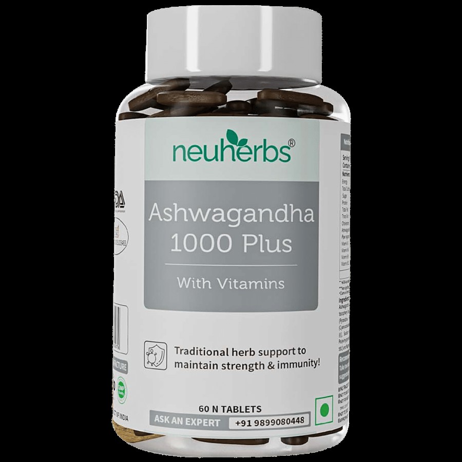 Neuherbs Ashwagandha 1000 Plus Tablets - Health Rejuvenation