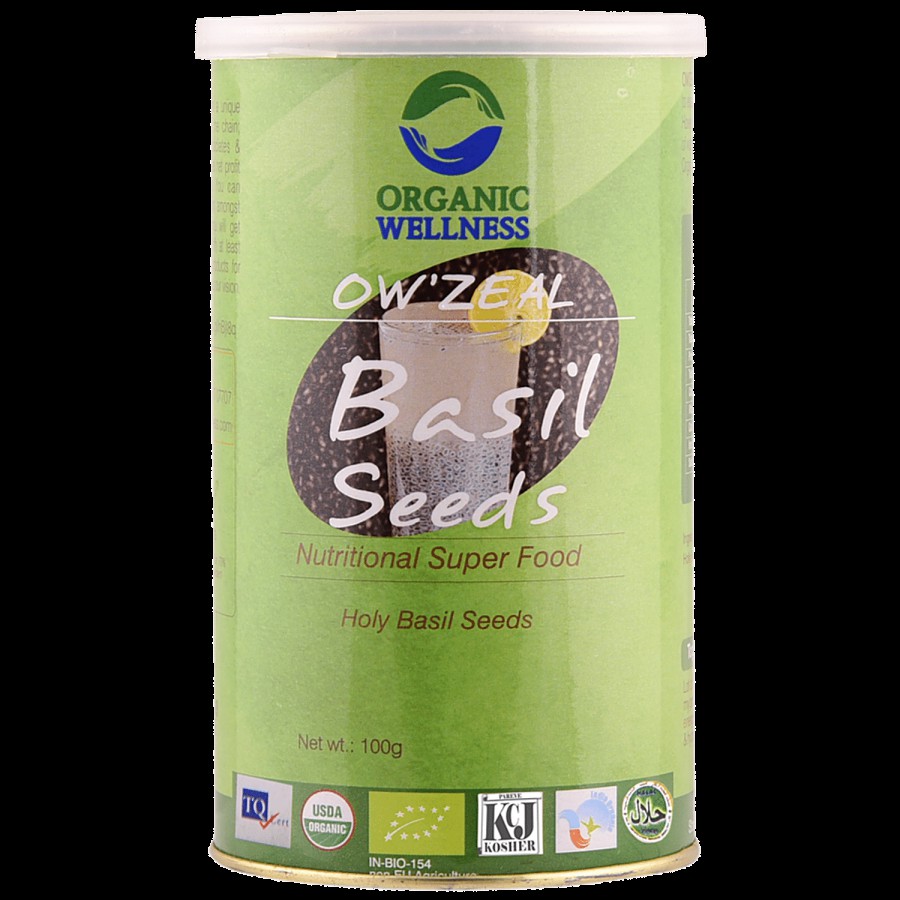 Organic Wellness Ow' Zeal Basil Seeds - Rich In Fibre