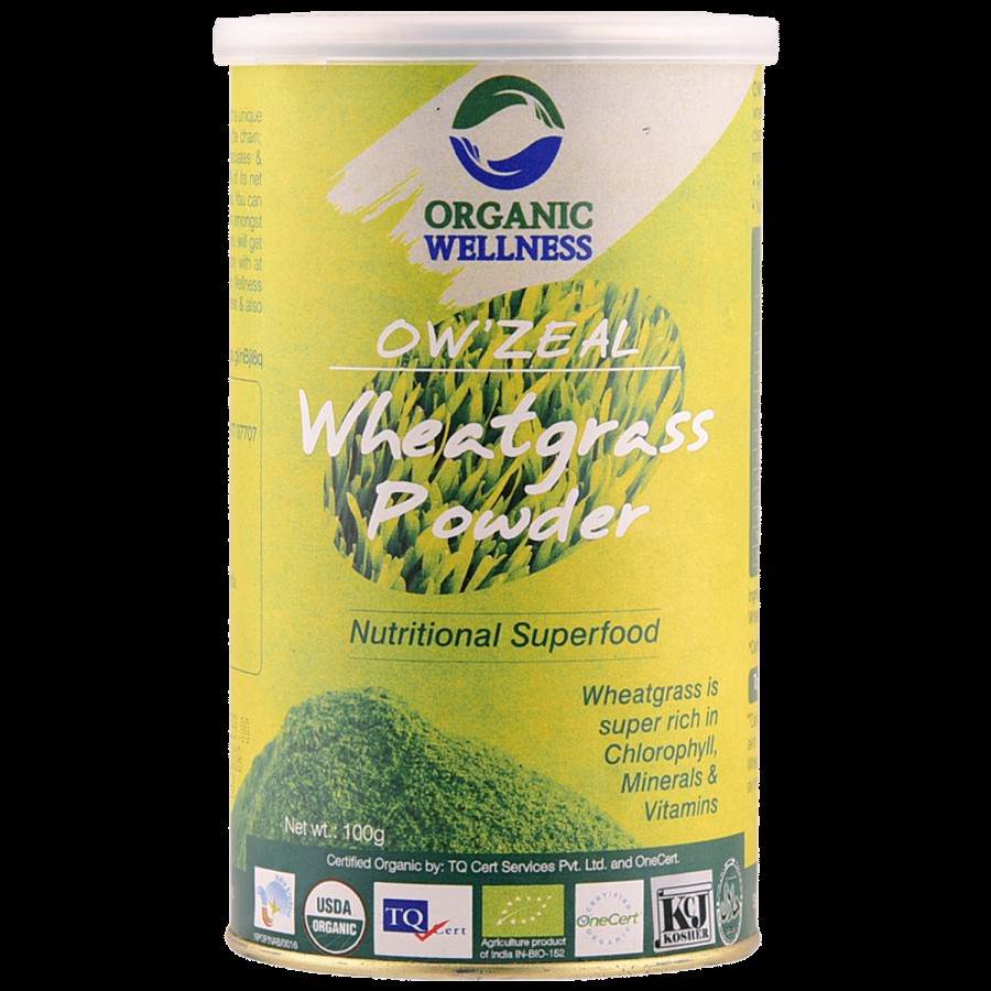 Organic Wellness Ow' Zeal Wheatgrass Powder - Rich In Vitamins & Minerals