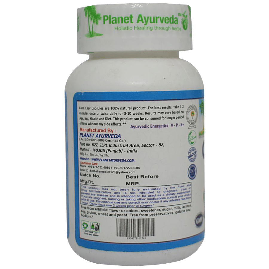 Planet Ayurveda Calm Easy Capsules