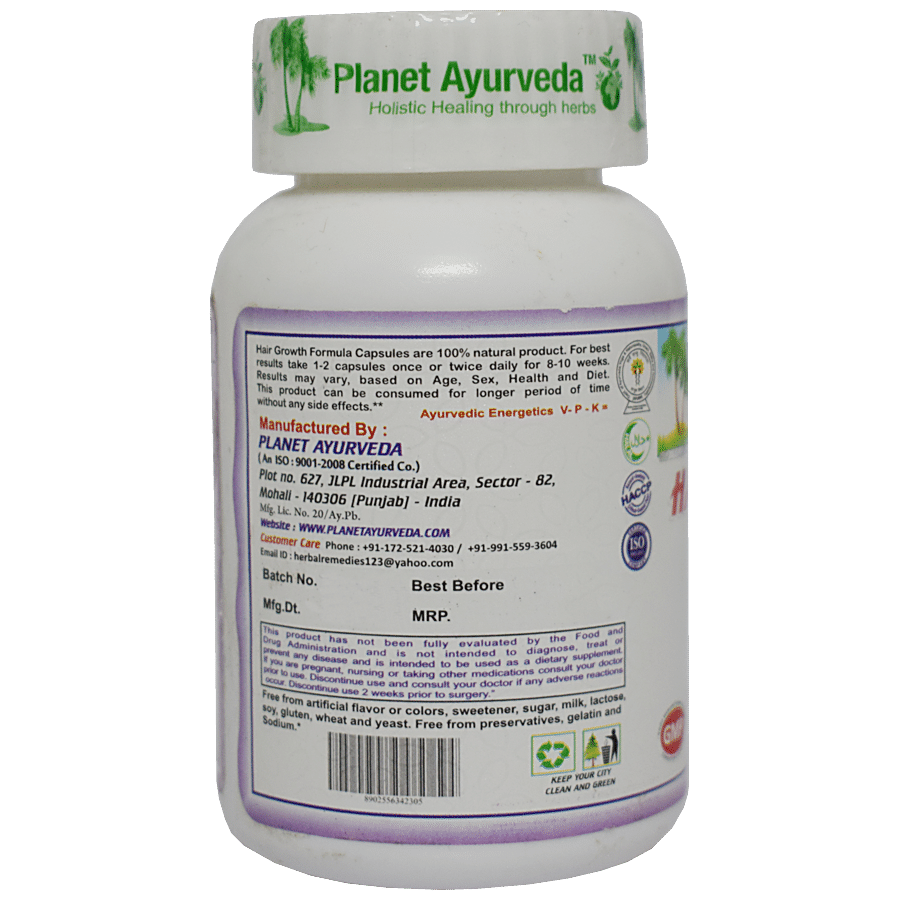 Planet Ayurveda Hair Growth Formula Capsules - Longer & Thicker Hair