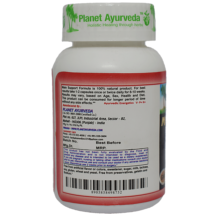 Planet Ayurveda Male Support Formula Capsules